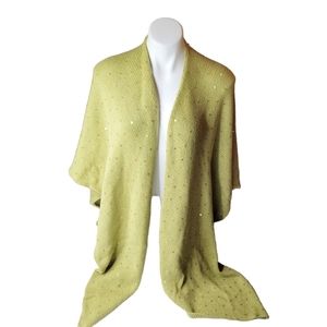 Chicos Sequin Sweater Cape Shawl
